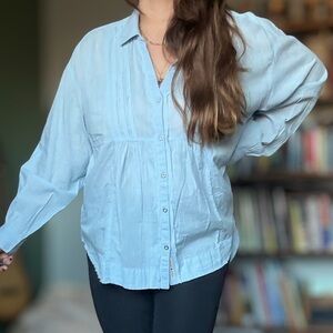 Lucky Brand Light Blue Button Front Blouse- XXL NWT